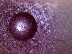 Shiny spots during Brinell Test