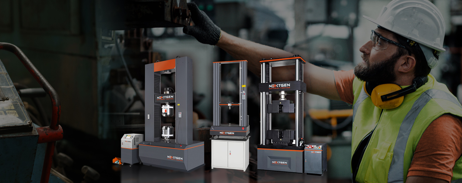 ISO 17025 Certified Laboratory Performing a Calibration on a Universal Tensile Testing System for NextGen Material Testing, Inc.