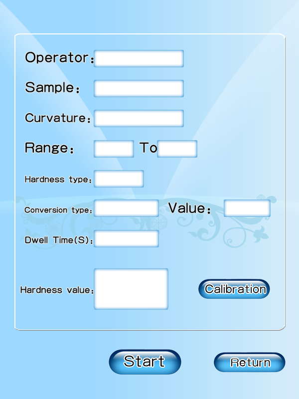 Main Interface for Rockwell test