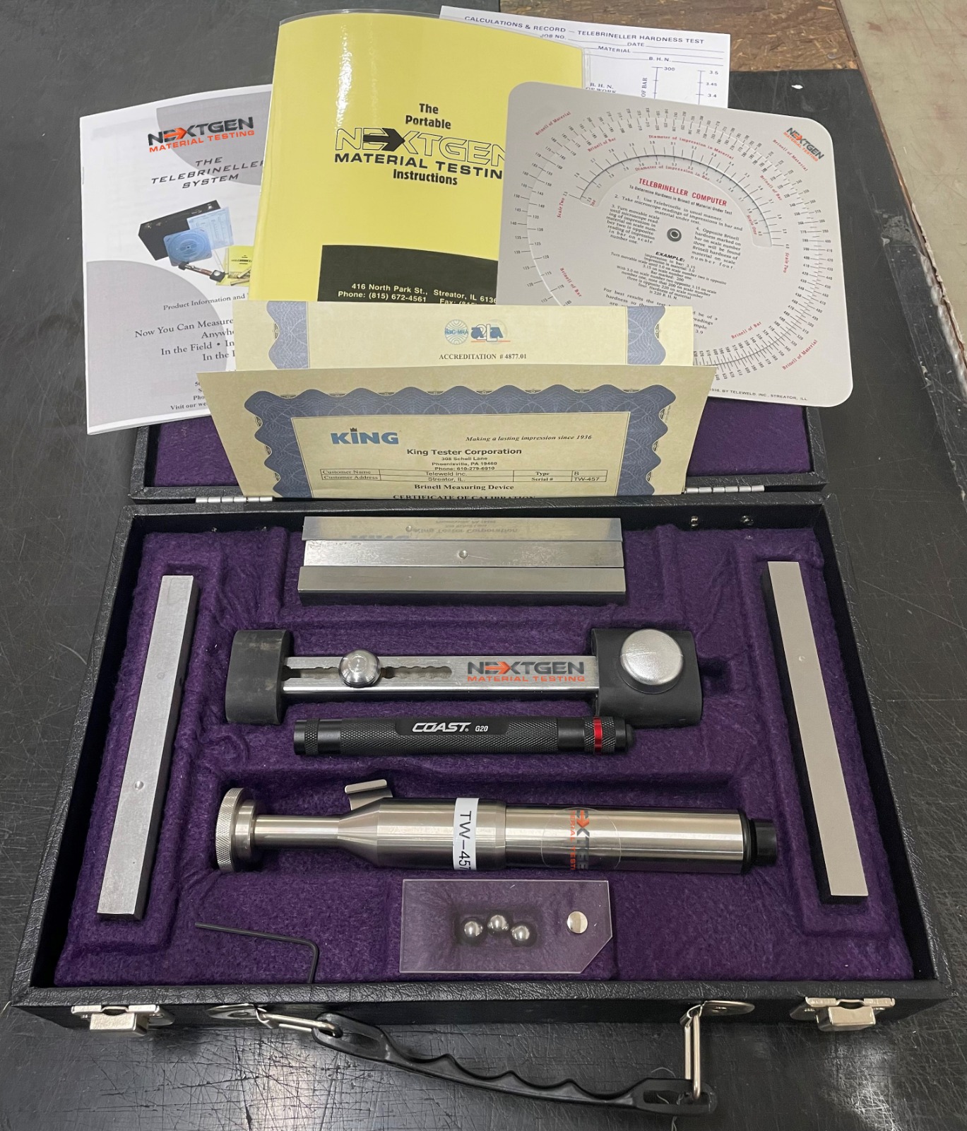 Telebrineller hardness tester Kit with Standard Accessories