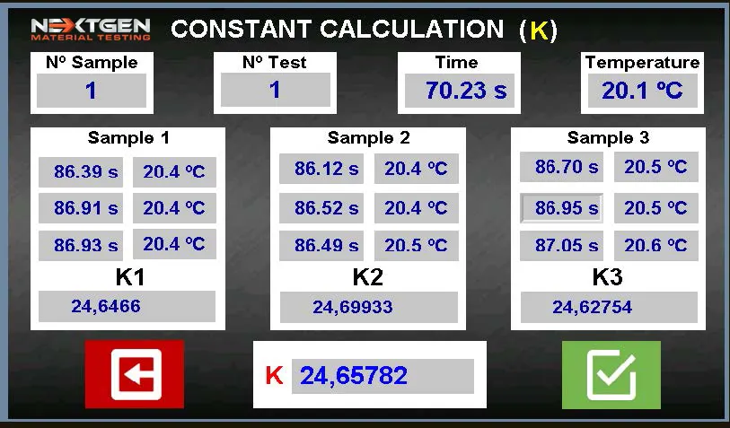 Constant Calculation Screen