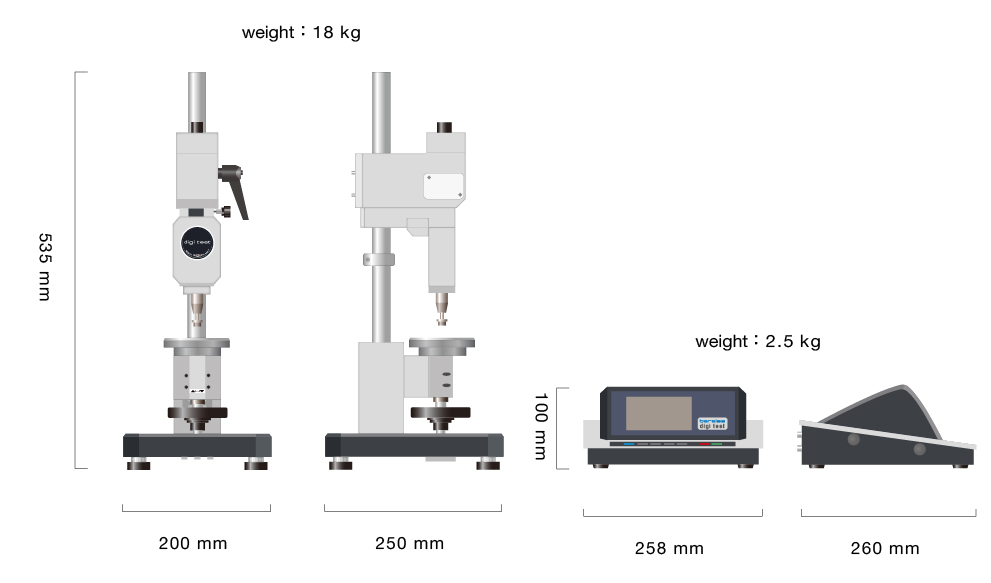 Dimensions of the automatic capsule and soft gel tester