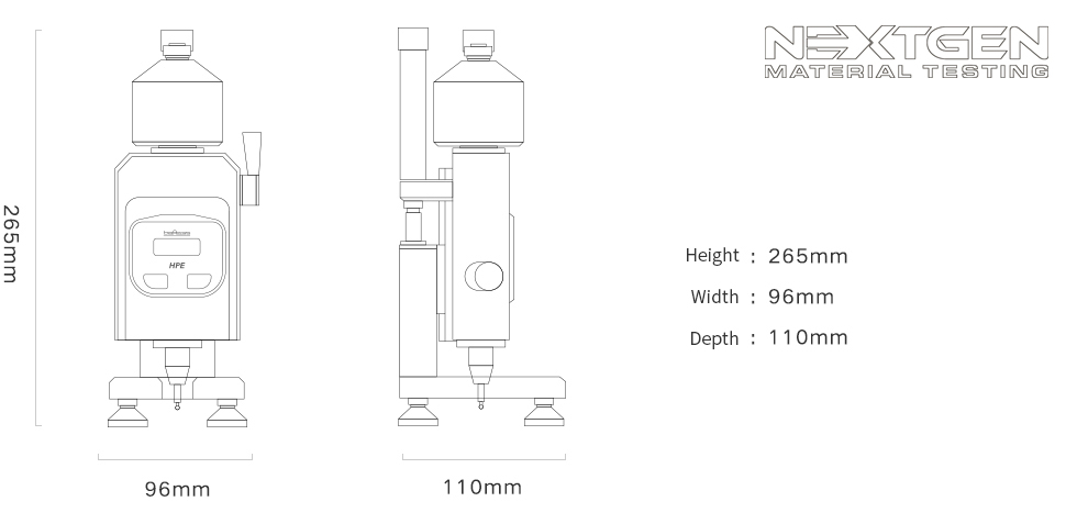 Dimensions of the Pusey & Jones Tester