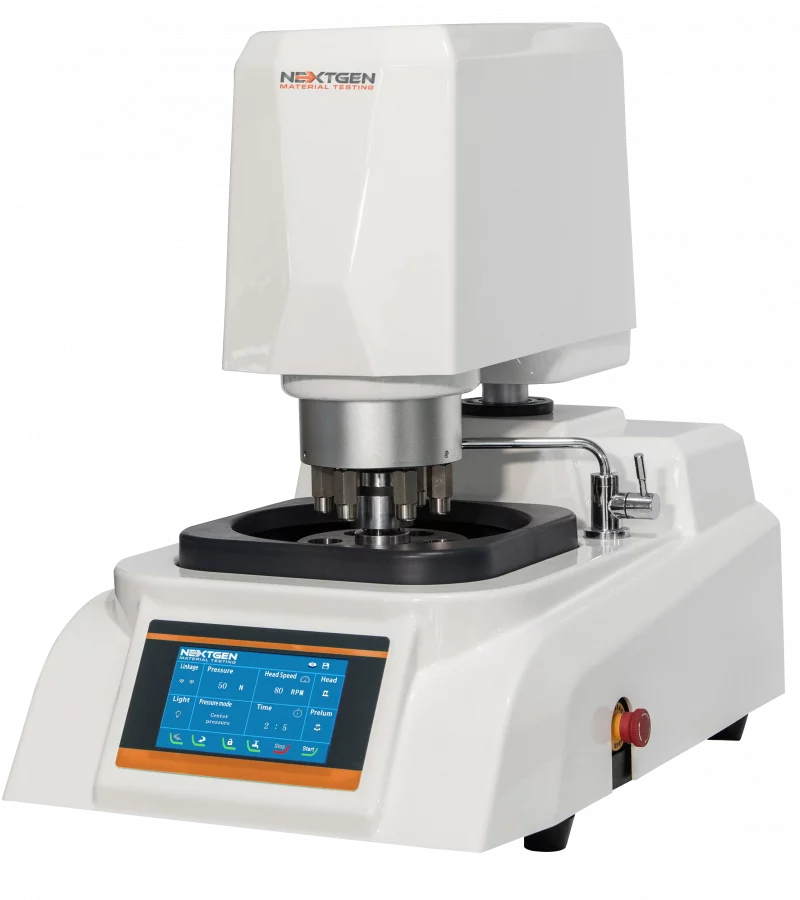 GenGrind FA-IC 250S 10″ Single Wheel Fully Automatic Grinder & Polisher – Variable Speed 100-1400rpm – Both Individual and Central Force Control –  Touch Screen Controlled with Automatic Specimen Mover Power Head – (various wheel sizes available)