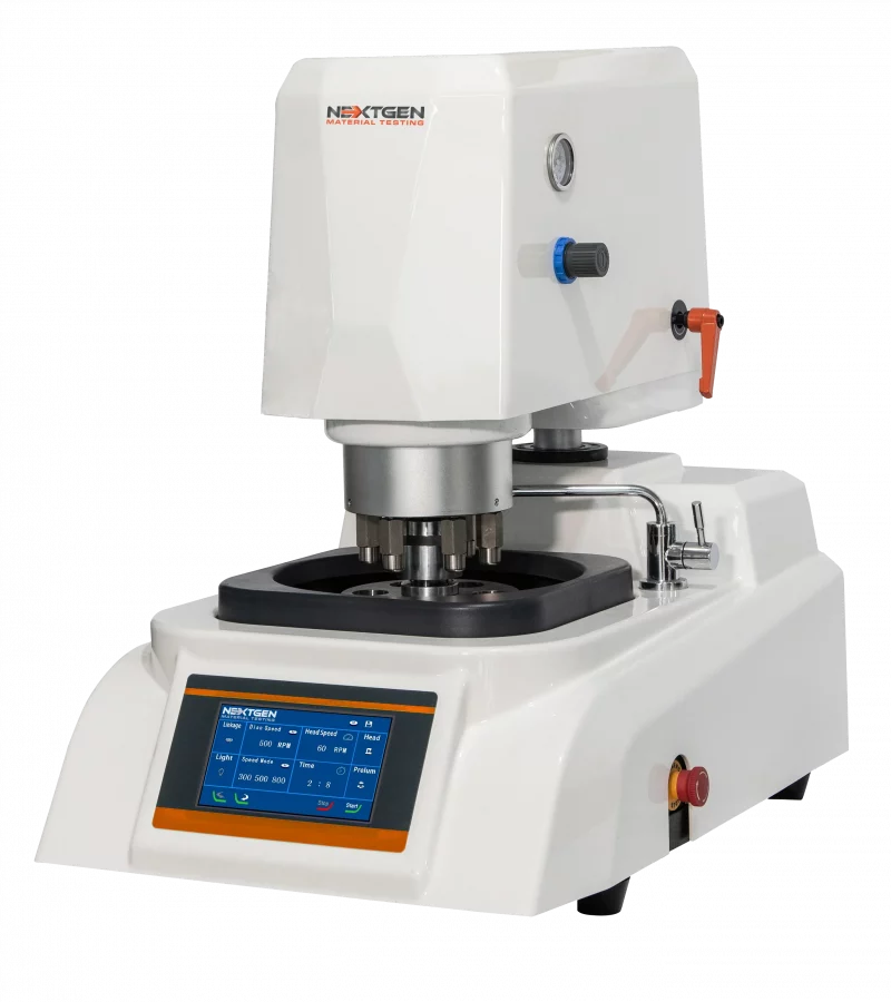GenGrind SA-I 250S 10″ Single Wheel Semi Automatic Grinder & Polisher – Variable Speed 100-1000rpm – Individual Force Control – Touch Screen Controlled with Automatic Specimen Mover Power Head – (various wheel sizes available)