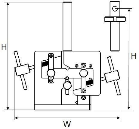 Next Gen V-notched beam shear fixture - NGB204E - size