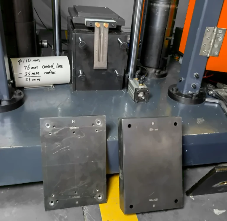 Sample seat spacer blocks of 10 mm and 50 mm for the DWT-1800