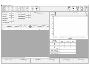 PC control software for Charpy impact testing